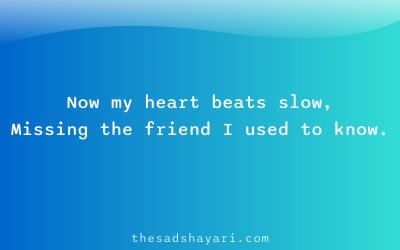 Heart touching friendship shayari about missing friend