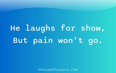 Boys sad shayari about fake laughter