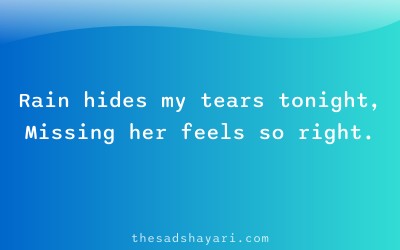 Sad Hindi shayari about crying in rain