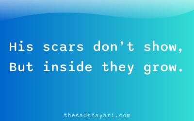 2 line sad shayari about hidden scars