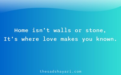 Emotional Hindi shayari about home and love