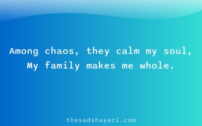 Heart touching Hindi shayari about peace in family