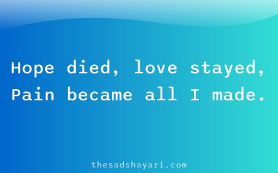 Heart touching sad shayari about lost hope