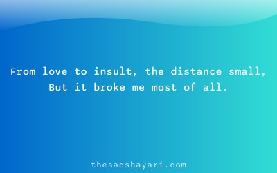 Heart touching Hindi shayari about emotional insult