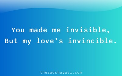 Ignore shayari in Hindi about invisible love