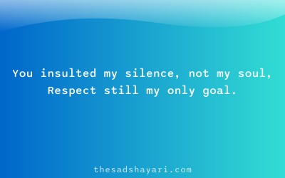 Hindi shayari about maintaining dignity