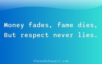 Inspirational Hindi shayari about importance of respect