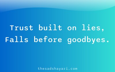 Sad Hindi shayari about false trust