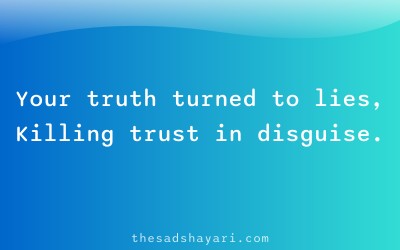 Sad Hindi shayari about betrayal and lies