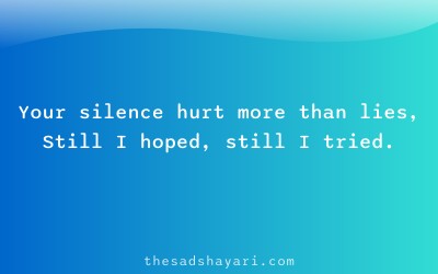 Sad Hindi shayari about painful silence