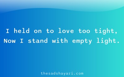 Gujarati sad shayari about empty hands and loss