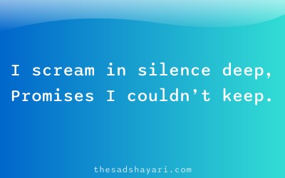 Sad Hindi shayari about silent cries