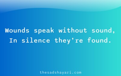Heart touching Hindi shayari about silent wounds
