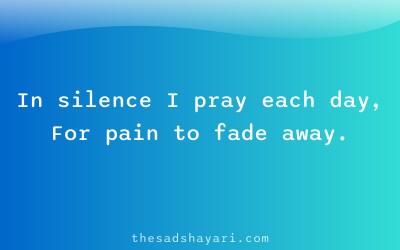 Khamoshi sad Hindi shayari about prayer in pain
