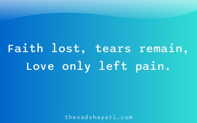 Sad Hindi shayari about lost faith in love