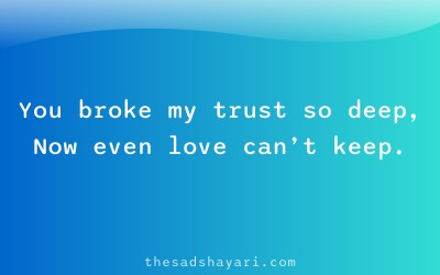 Broken trust shayari in Hindi about lost faith in love