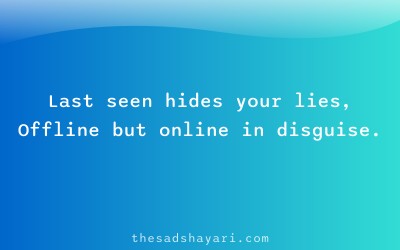 Sad Hindi shayari about last seen and ignorance