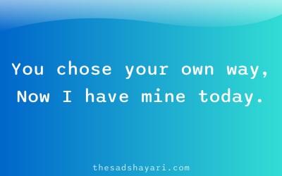 Sad shayari about moving on separately