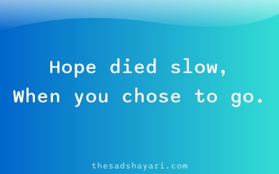 Emotional Hindi shayari about lost hope