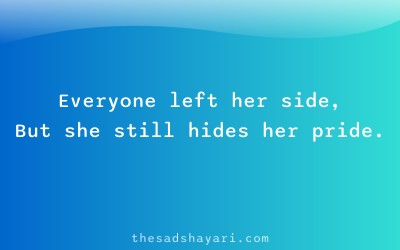 Girls sad shayari about being left alone