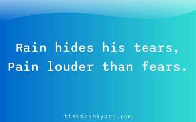 Sad shayari about boy crying in rain