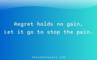 Hindi shayari about releasing regret and healing
