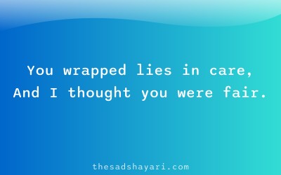 Sad Hindi shayari about lies and broken trust