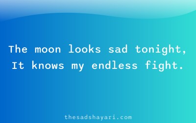 Night sad Hindi shayari about moon and pain