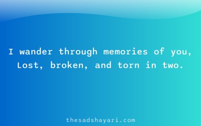 Painful Hindi shayari about memories and loss
