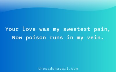 Sad bewafa shayari about poisonous love