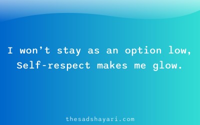Self respect shayari about not being an option