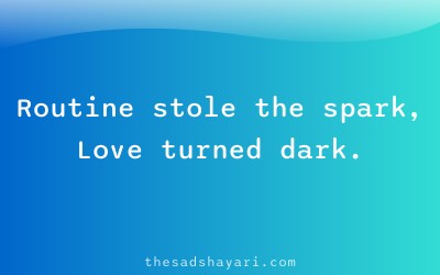 Sad Hindi shayari about routine relationship