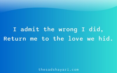 Maafi shayari in Hindi about acknowledging mistakes