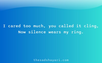 Sad Hindi shayari about caring misunderstood in love