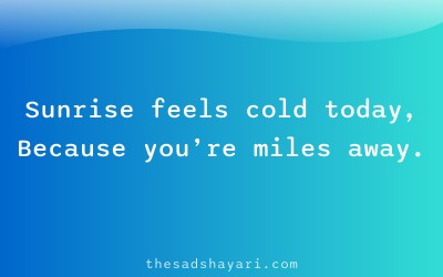 Sad Hindi shayari about missing partner in morning