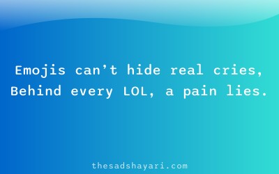 Relatable 2025 sad shayari about hiding pain online