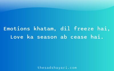 Hinglish sad shayari about emotional emptiness