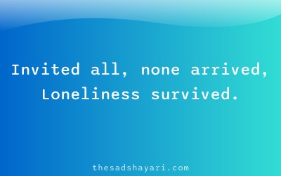 Sad Hindi birthday shayari about empty gathering