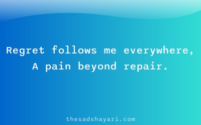Sad Hindi shayari about endless regret