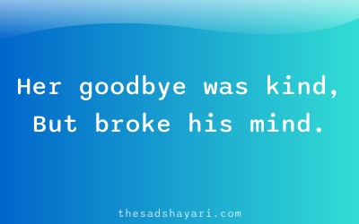 Short sad shayari about goodbye pain
