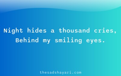 Night sad Hindi shayari about hidden pain