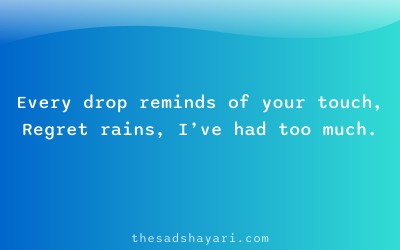 Sad Hindi shayari about rain and regret
