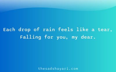 Sad Hindi shayari about rain and tears