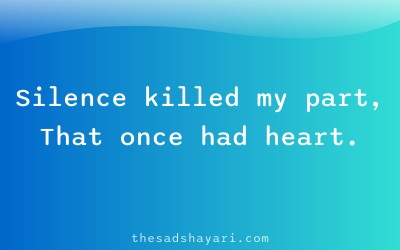 Regret Hindi shayari about silence and loss