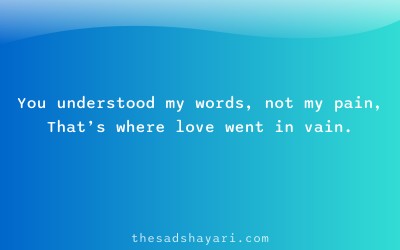 Sad Hindi shayari about love misunderstood