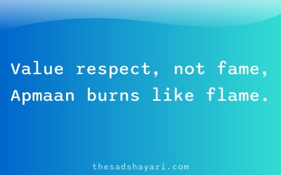 Motivational Hindi shayari about value of respect