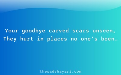 Hindi dard bhari shayari about scars and goodbye