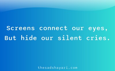 Long distance shayari in Hindi about screens and emotions