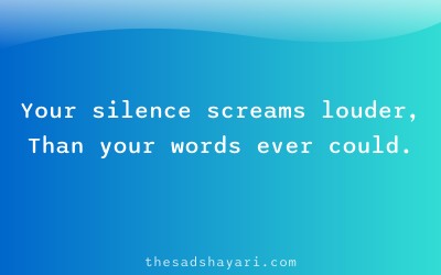Ignore shayari in Hindi about silent ignorance