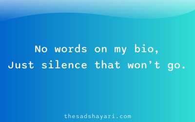 Sad profile shayari about silent status